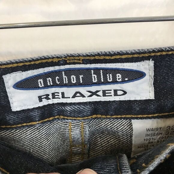 Anchor Blue VTG Y2K Men's Relaxed Jeans Size 32x32 Wide Leg Grunge Skater 90s - Picture 8 of 10